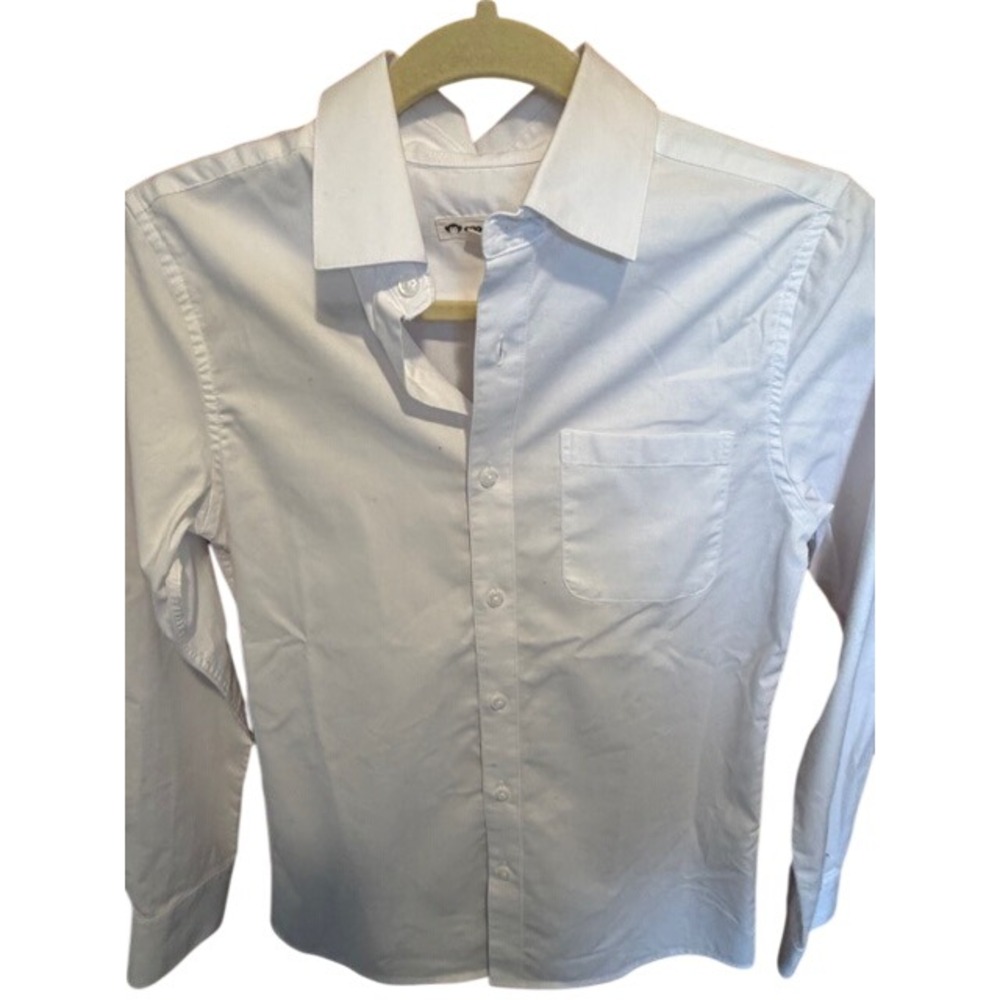 Appaman Boys White Long Sleeve‎ Button Down Dress Shirt Size 14 Cotton